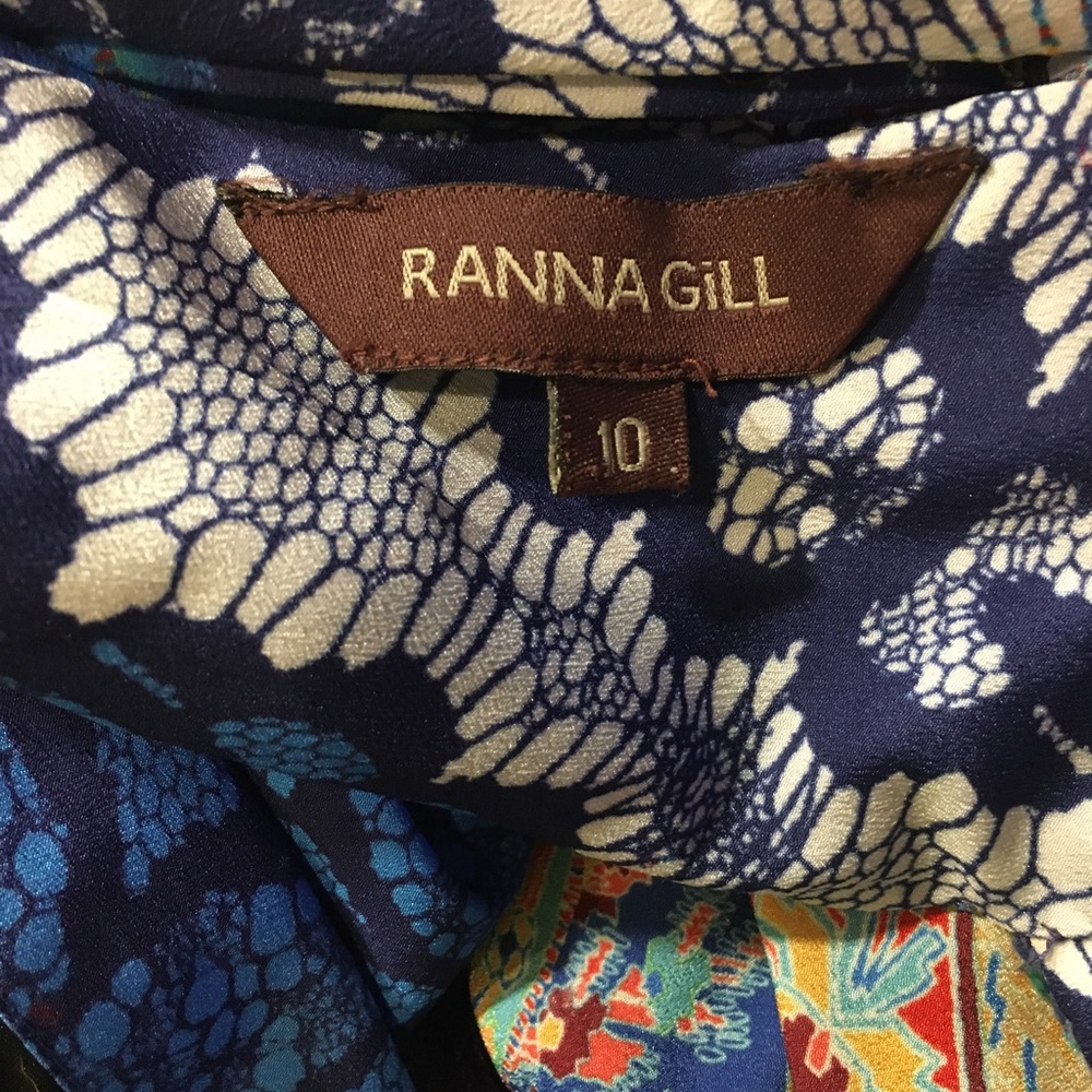 Anthropologie Ranna Gill Boteh Maxi Dress with Embellished Neckline - Size 10. - Picture 14 of 16